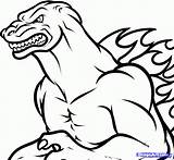 Godzilla Coloring Drawings Cool Pages Printable Easy Graffiti Kids Drawing Trace Tracing Draw Cute Clipart Comments Dogs Adults Library Funny sketch template