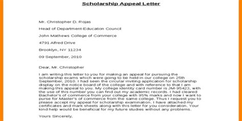 letter  appeal format    letter template collection