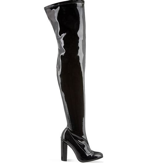 newest round toe high quality patent leather over the knee boots sexy