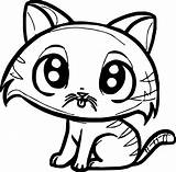 Cat Coloring Small Cute Wecoloringpage sketch template