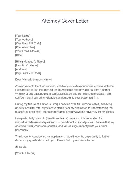attorney cover letter examples   write tips examples