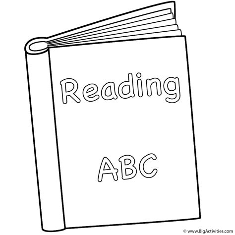 reading book coloring page   school