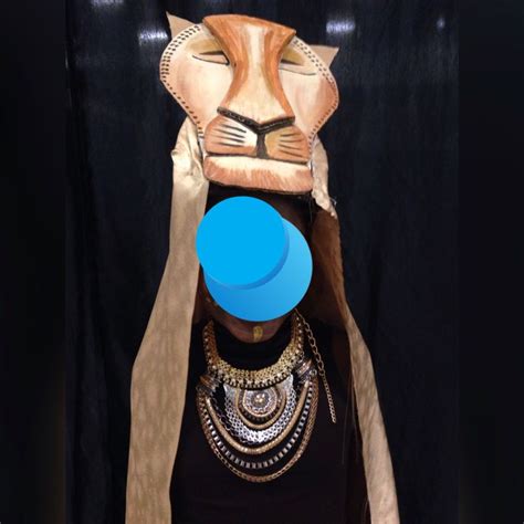 Lioness Cardboard Layered And Painted For Mask Gold