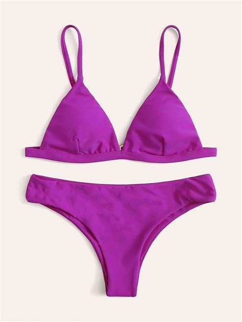 Bright Neon Purple Cami Top With Cheeky Bikini Bottom Cheeky Bikini