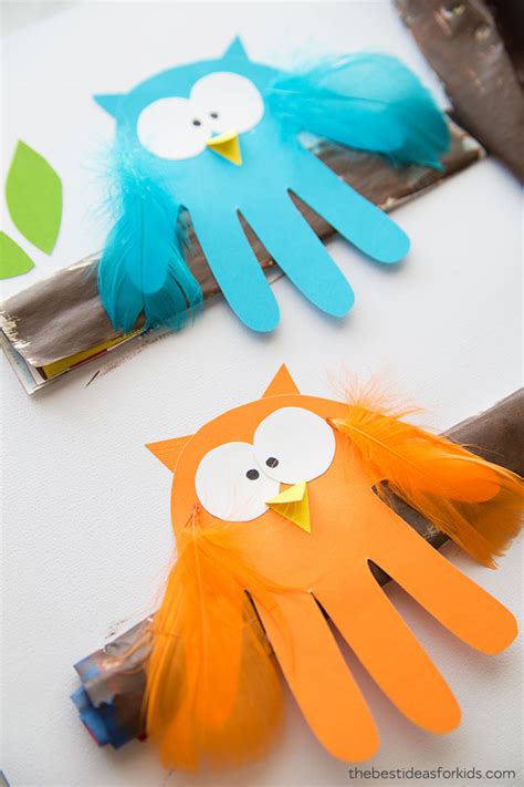 owl handprint   ideas  kids