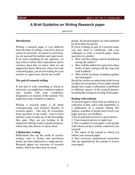 guideline  writing research paper
