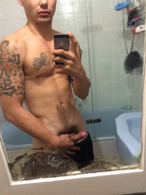 tattooed man wanking his erect cock nude men with boners