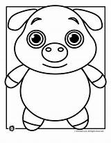 Pig Coloring Pages Cute Template Animal Pigs Print Color Kids Drawing Sheet Colouring Templates Printable Outline Flying Animals Shape Bellied sketch template