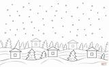 Coloring Winter Houses Pages sketch template