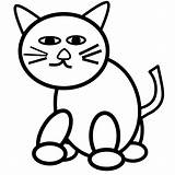 Cat Coloring Clipart Pages Clip sketch template