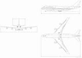 747 Boeing 400 Blueprints Templates Airplane Views sketch template