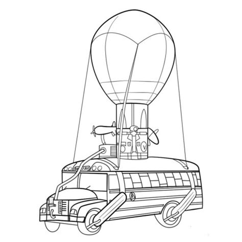 coloring page fortnite battle bus fortnite  printable