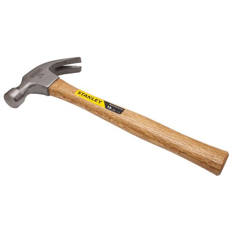 oz curved claw wood handle hammer   stanley tools