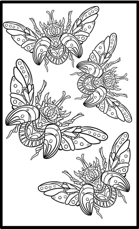 adult coloring book bugs coloring page  printable bug etsy
