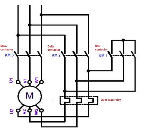 wye delta wiring diagram motor  star delta starter working principletheory circuit diagram