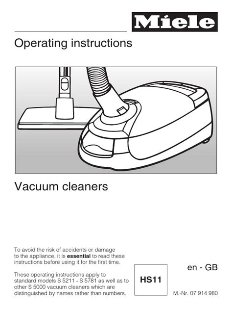 miele operating instructions vacuum cleaner dust