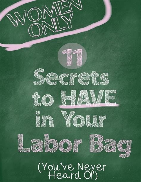11 secrets to have in your labor bag—for women only live like you are