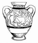 Vase Greek Ancient Drawing Coloring Template sketch template