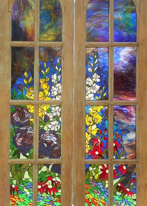 Mosaic Stained Glass Flower Garden Glass Art By
