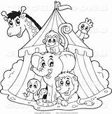 Circus Coloring Pages Animals Carnival Clipart Clip Printable Preschool Animal Tent Top Big Clown Sheets Cartoon Activities Color Children Kids sketch template