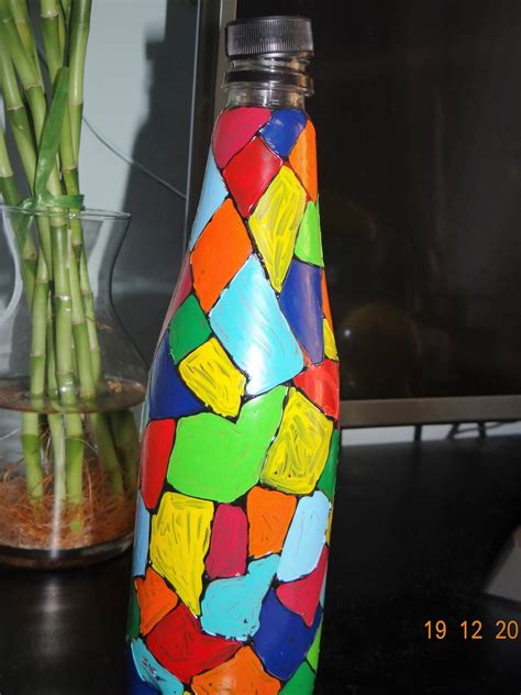 diy decorate plastic bottle  color painting home decor ideas bottles decoration bottle
