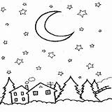 Coloring Sky Pages Night Time Printable Starry Color Getcolorings Getdrawings Print sketch template