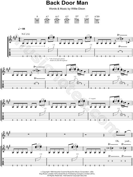 the doors back door man guitar tab in a major download and print