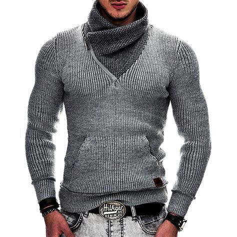 nieuwe winter mannen coltrui solid lange mouwen trui mannelijke hooggesloten patchwork jumpers