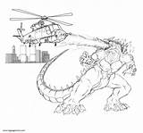 Godzilla Attacking sketch template