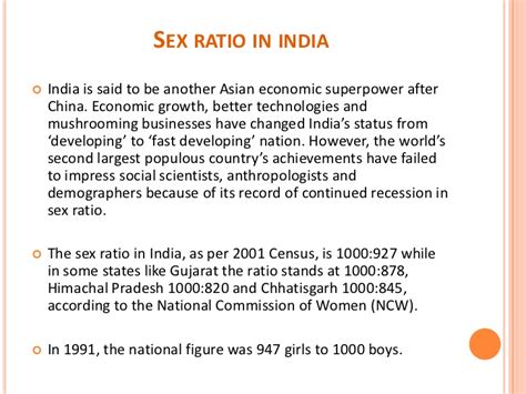 Worsening Of Female To Male Ratio In