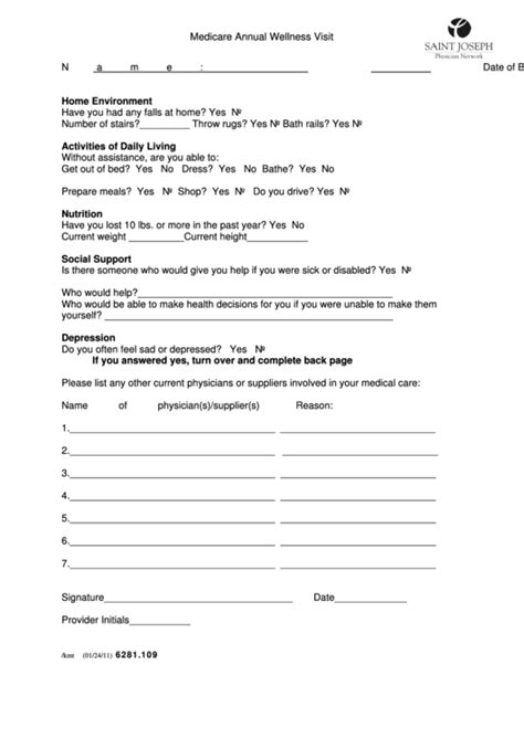 top  medicare annual wellness visit form templates