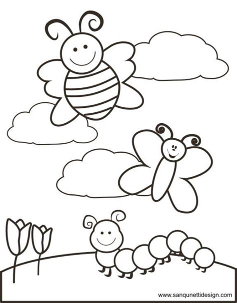 coloring worksheet  preschool springtime   pixels