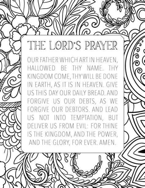 printable lords prayer coloring pages