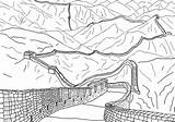 Muraille Muralla Mauer Chinesische Muralha Hellokids Ausmalen Imagui Paysage sketch template