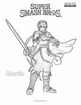 Smash Coloring Super Marth Brothers Bros Pages sketch template