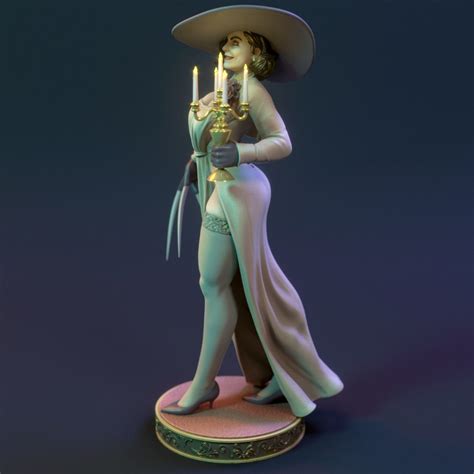 Lady Dimitrescu 3d Printed Pinup Statue From Resident Evil Etsy