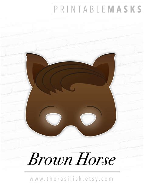 brown horse printable animal mask farm animal costume