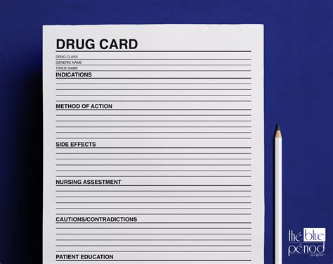 printable pharmacology drug card template printable word searches