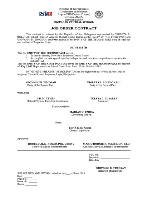 job order contract business