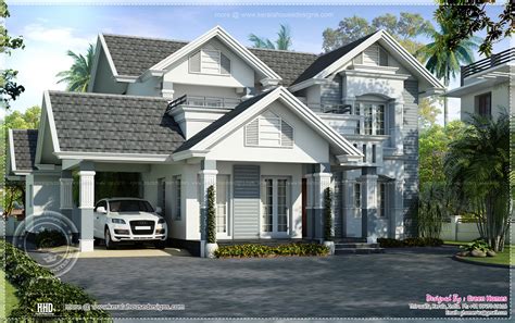semi european style beautiful villa home kerala plans