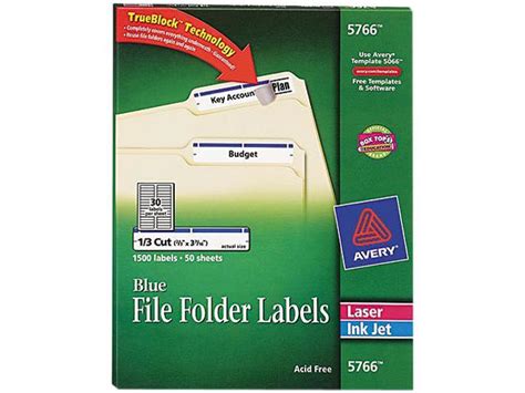 avery   adhesive laserinkjet file folder labels blue border