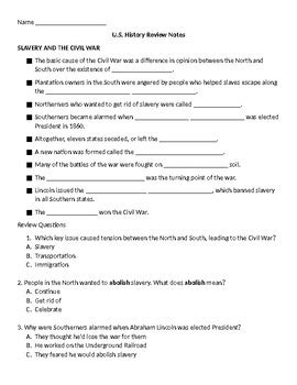 grade  history review notes worksheet tpt
