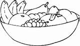 Fruit Bowl Coloring Pages Ecoloring Sheets Kids sketch template