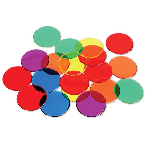 buy learning resources transparent counters  colours
