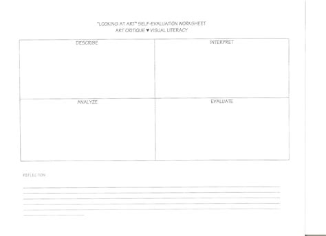 art critique worksheet printable sheet education