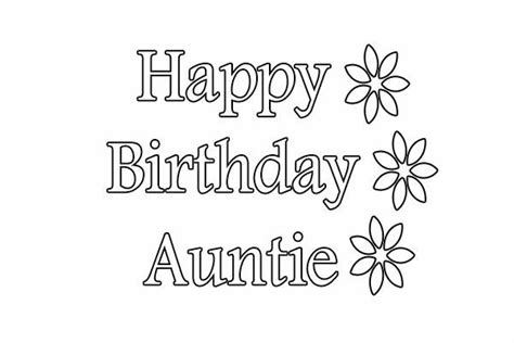 happy birthday aunt coloring pages  happy birthday aunt