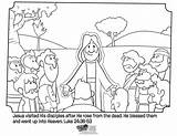 Jesus Coloring Disciples His Appears Pages Bible Resurrection Apostles Kids Ascension Sheets Luke 24 School Sunday Good Activities Twelve Friends sketch template