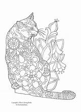 Coloring Cat Pages Floral Adult Choose Board sketch template
