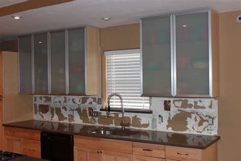Frameless Frosted Glass Kitchen Cabinet Doors Cabinets