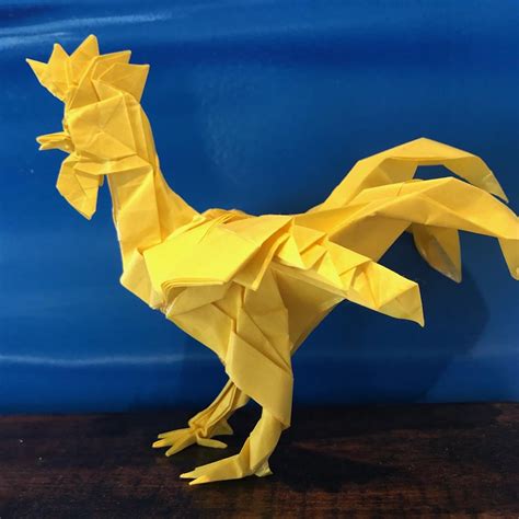 origami rooster designed  satoshi kamiya folded   origami
